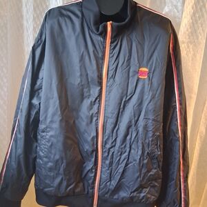 Men's Black and Orange Bomber Jacket